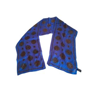 Vintage Scarf Made In Japan The Specialty House Blue red & brown